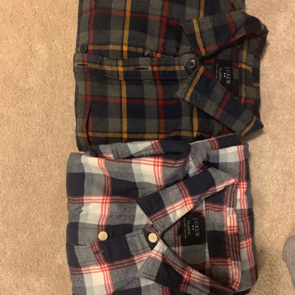 Two (2) Jcrew patterned flannel shirts